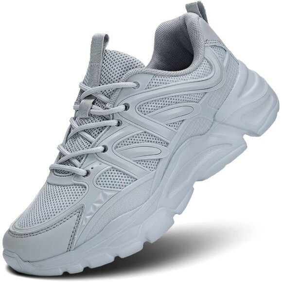 Shoes - Women's Grey Slip-On Running Shoes Lightweight Mesh Walking Sneakers for Gym